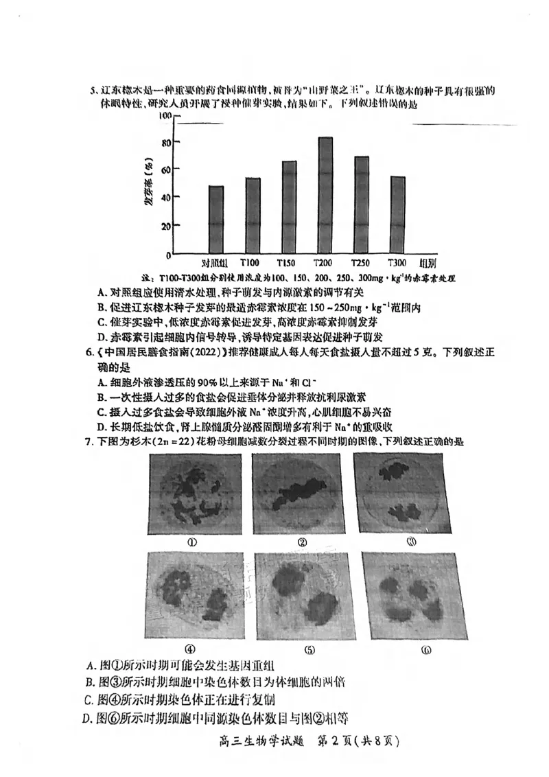 2024届福建省厦门市高三下学期第四次质量检测考试生物试题+答案(1)_2024年5月_025月合集_2024届福建省厦门市高三下学期联考模拟预测