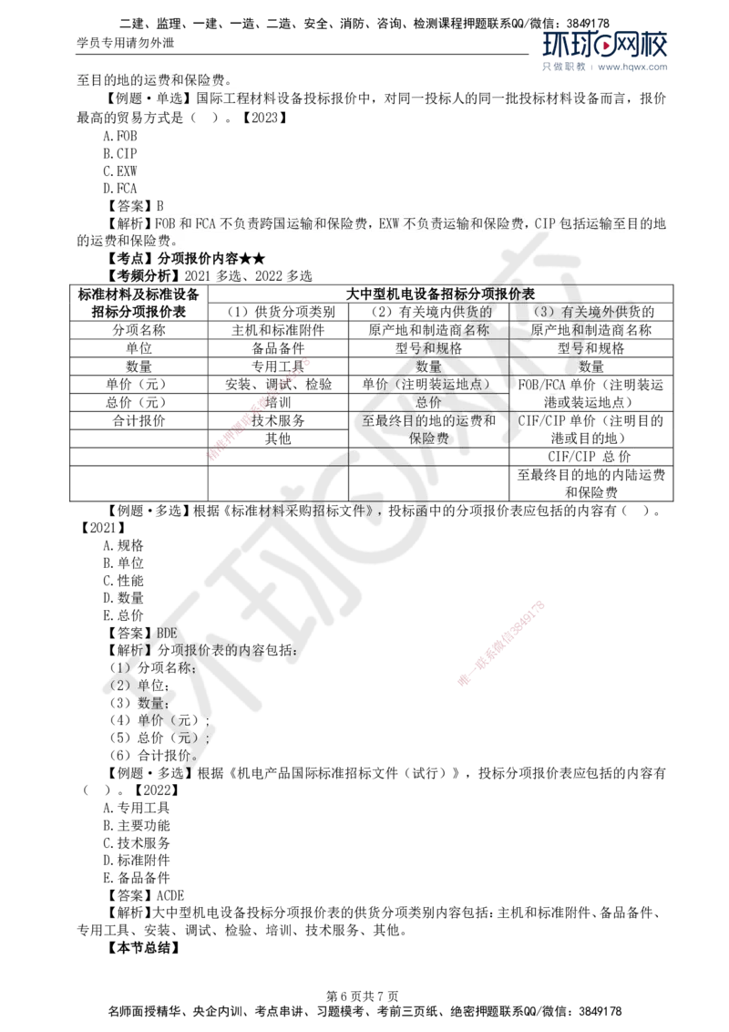 17.第四章第一节材料设备采购招标特点及报价方式_监理工程师_2025监理工程师_2025年监理工程师SVIP_2025年监理合同管理SVIP_02-基础精讲✿高端面授✿深度强化