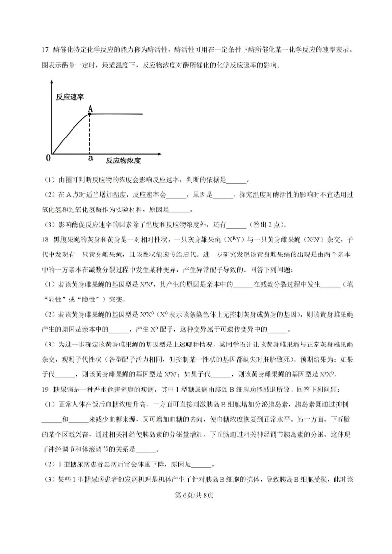 云南省昆明市五华区云南师范大学附属中学2024-2025学年高三上学期8月月考生物试题(含解析)(1)_8月_240823云南省昆明市五华区云南师范大学附属中学2024-2025学年高三上学期8月月考