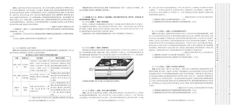 2024届陕西省部分学校高三下学期5月第一次模拟考试文综试题(1)_2024年5月_025月合集_2024届陕西省学林高考全真模拟考试
