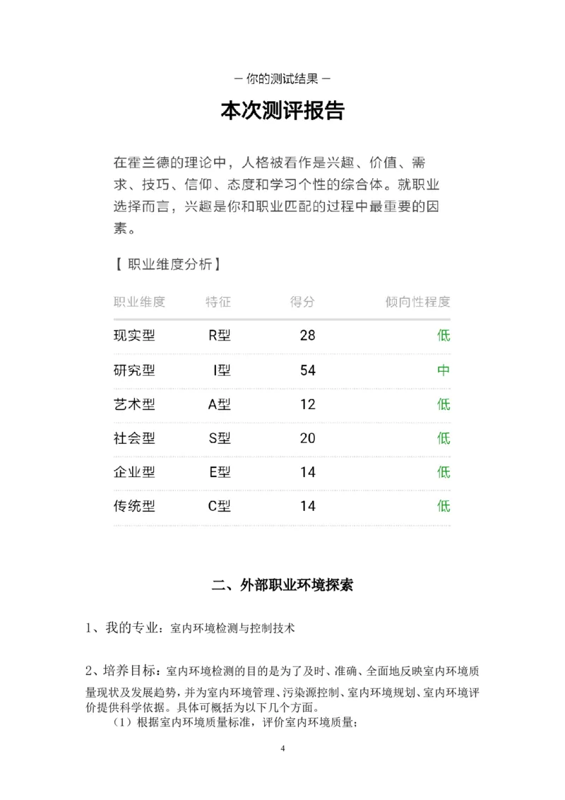 环境监测专业职业生涯规划书_E6-职业规划_66环境专业