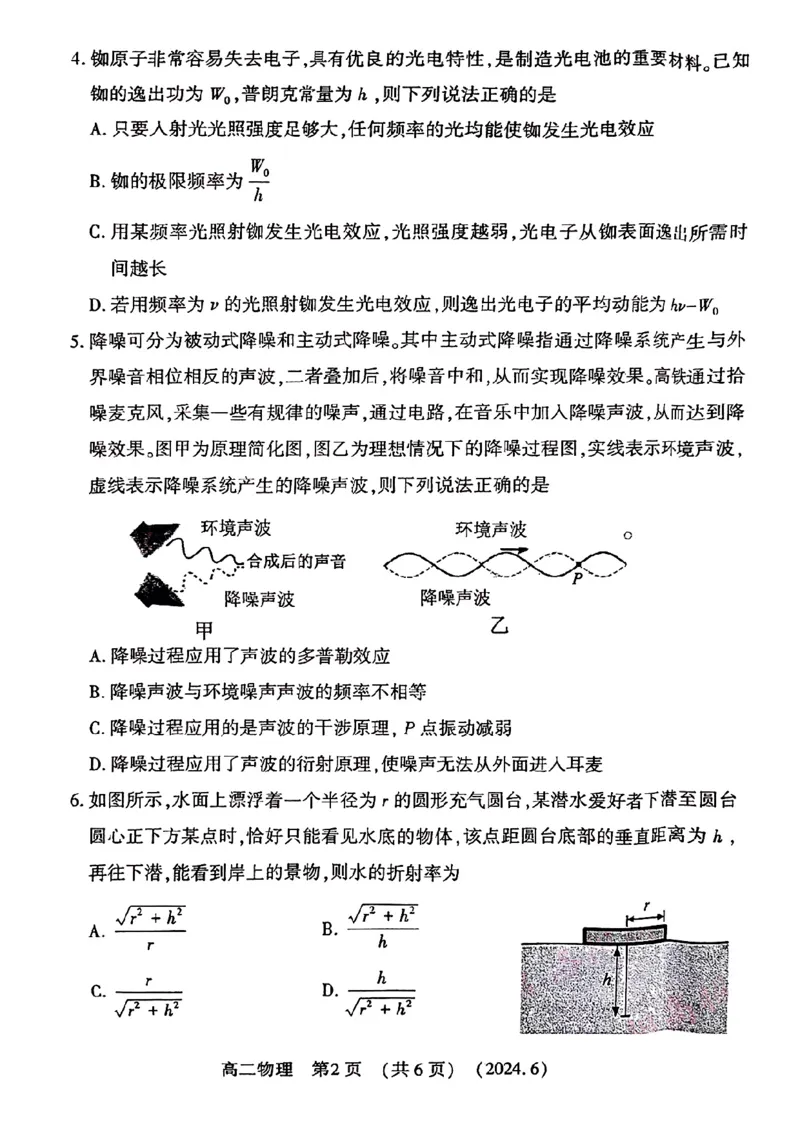 物理试卷及答案_6月_240613河南省洛阳市2023-2024学年高二下学期6月质量检测