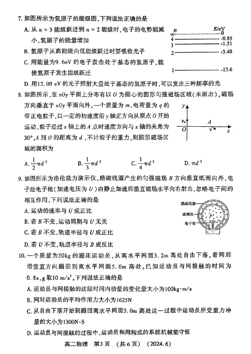 物理试卷及答案_6月_240613河南省洛阳市2023-2024学年高二下学期6月质量检测