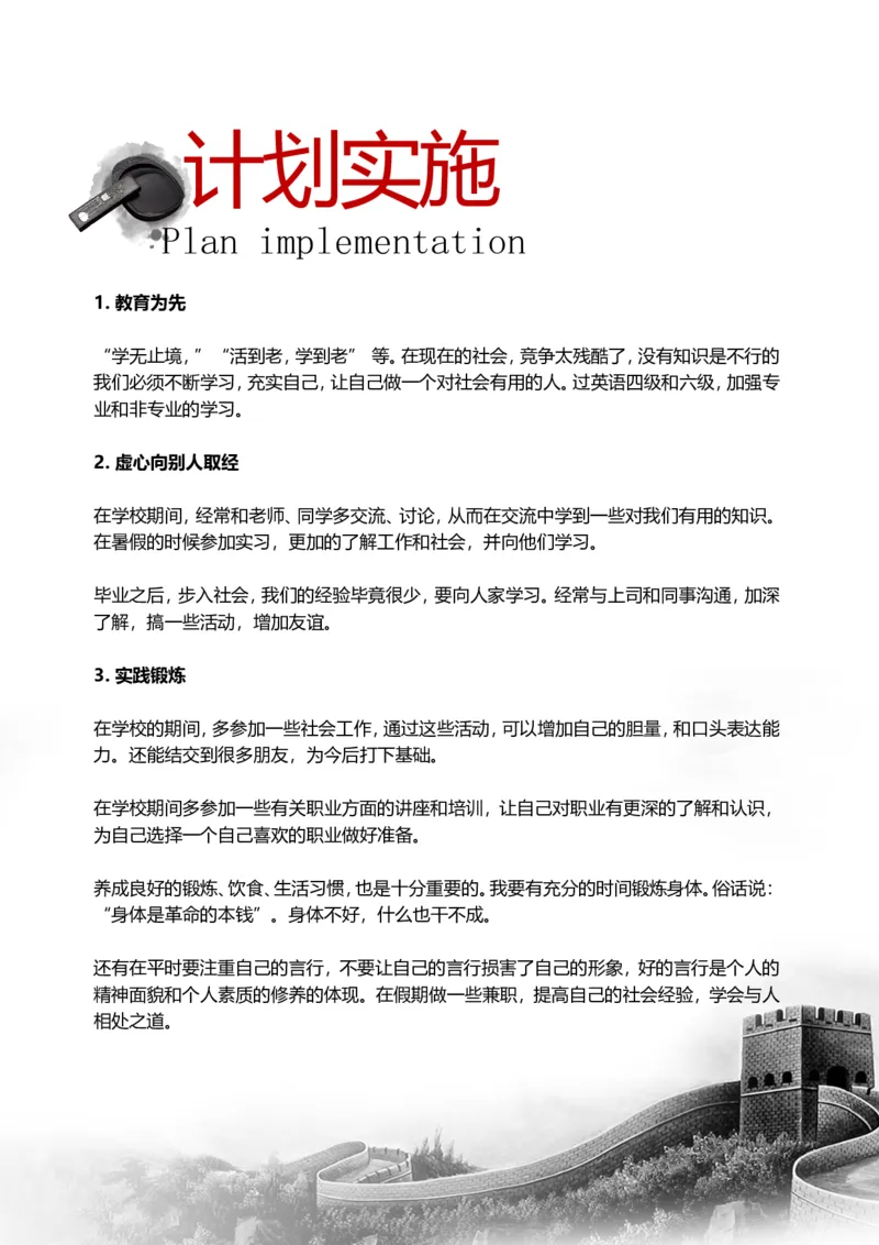 职业规划范本(01)_E6-职业规划_01精选word模板（推荐使用，修改后可用）