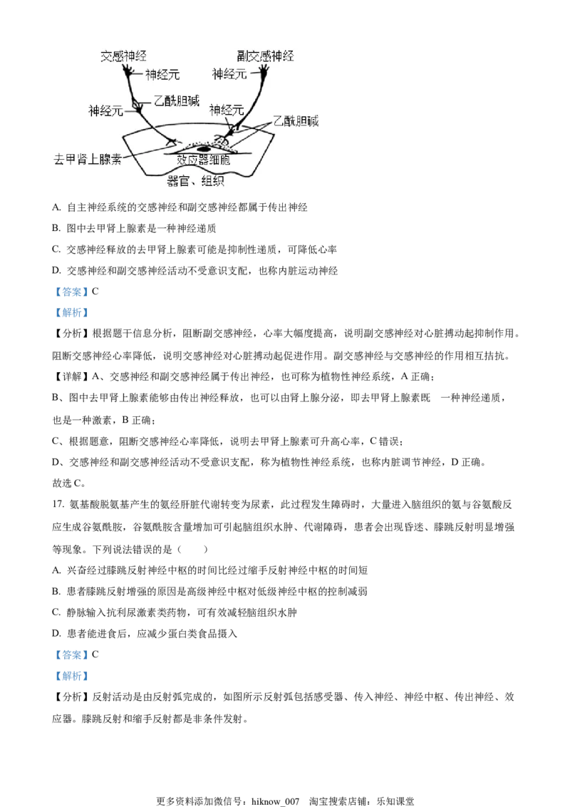 2022-2023学年高二上学期期中生物试题（解析版）_E015高中全科试卷_生物试题_选修1_3.期中测试_2022-2023学年高二上学期期中生物试题2