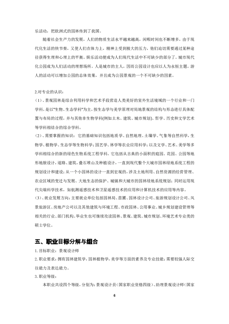 景观园林设计职业生涯规划书_E6-职业规划_88景观园林设计