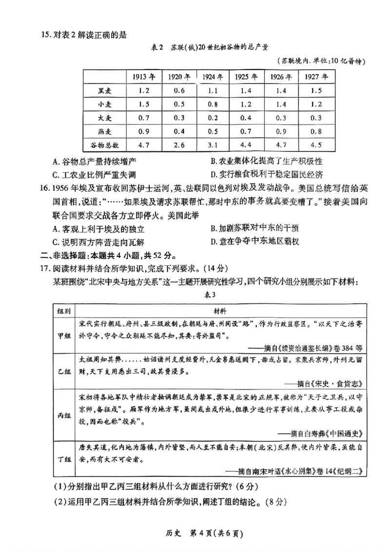 2024年茂名市高三年级第二次综合测试历史试卷_2024年4月_01按日期_15号_2024届广东省茂名高三年级第二次综合测试_2024年茂名市高三年级第二次综合测试历史
