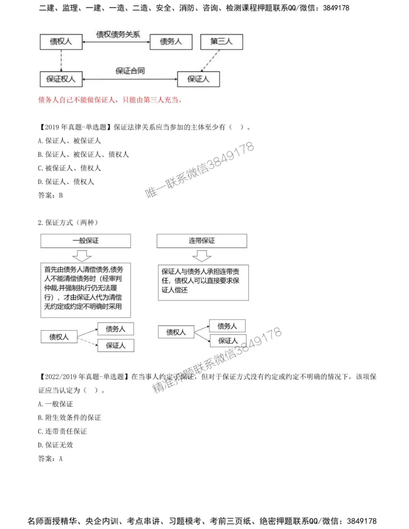 06-第1章-第三节-合同担保（一）_监理工程师_2025监理工程师_2025年监理工程师SVIP_2025年监理合同管理SVIP_02-基础精讲✿高端面授✿深度强化_讲义