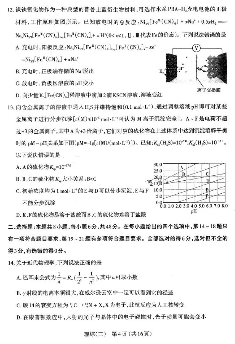2024山西省太原市高三下学期三模考试理科综合试卷(1)_2024年5月_025月合集_2024届山西省太原市高三下学期三模考试