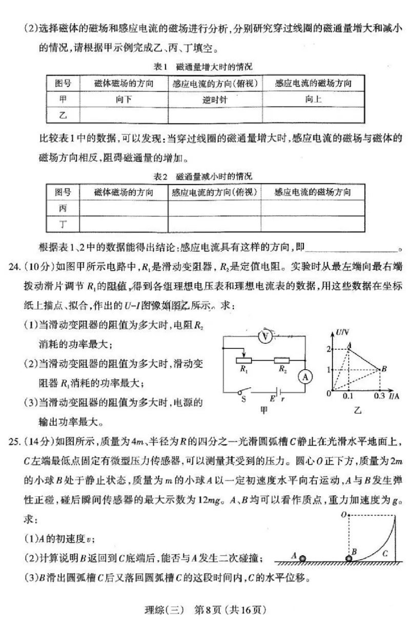 2024山西省太原市高三下学期三模考试理科综合试卷(1)_2024年5月_025月合集_2024届山西省太原市高三下学期三模考试
