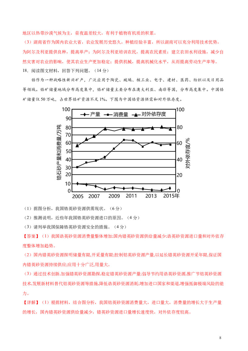 2024届高三下学期开学摸底考试卷（新七省）（解析版）02_2024年4月_其他_2023-2024学年高三下学期开学摸底考试卷_2023-2024学年高三地理下学期开学摸底考试卷