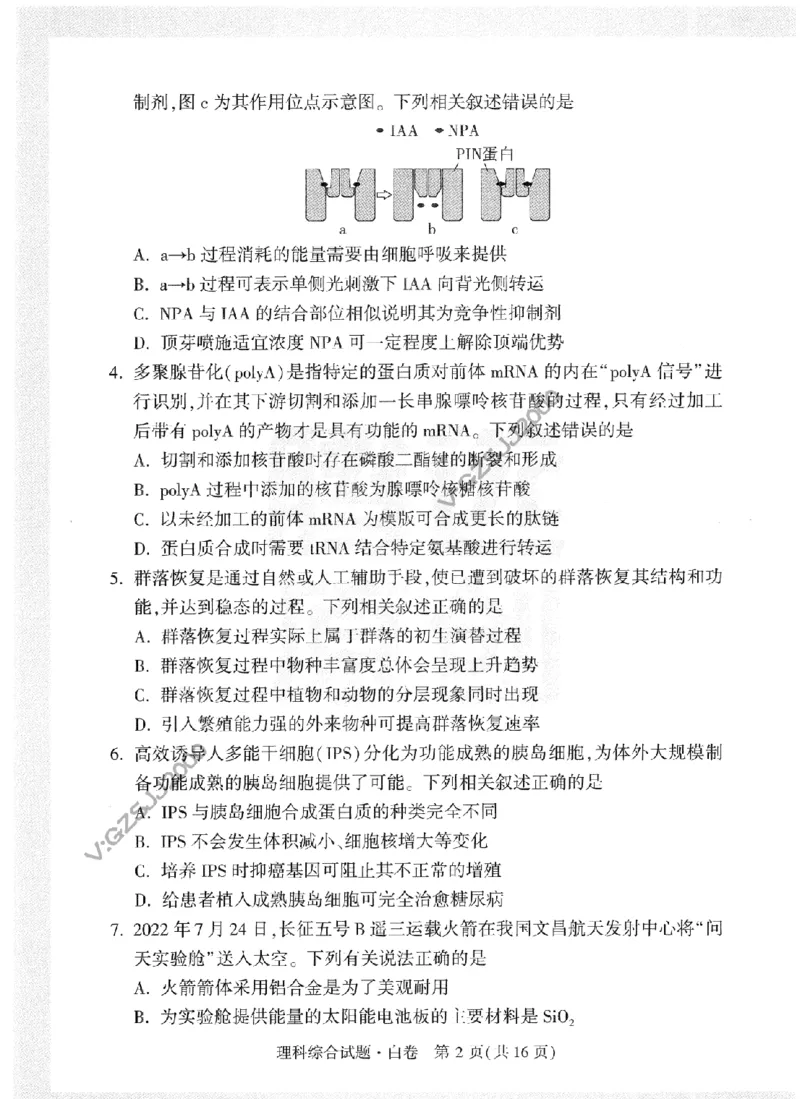 黑白卷试卷-2023年《腾远高考黑白卷》理科综合（全国版）_2023高考押题卷_腾远黑白卷（官方只发售理科及新高考版本）_理科版_2023年《腾远高考黑白卷》理科综合（全国版）