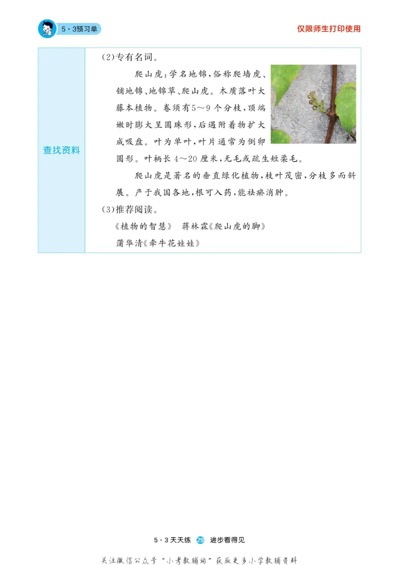 2022秋5&middot;3预习单四年级上册语文部编版_小学1-6年级全部试卷_语文_四年级_3-9-1、小学四年级语文上册_3-9-1-2、练习题、作业、试题、试卷_部编（人教）版_2023更新