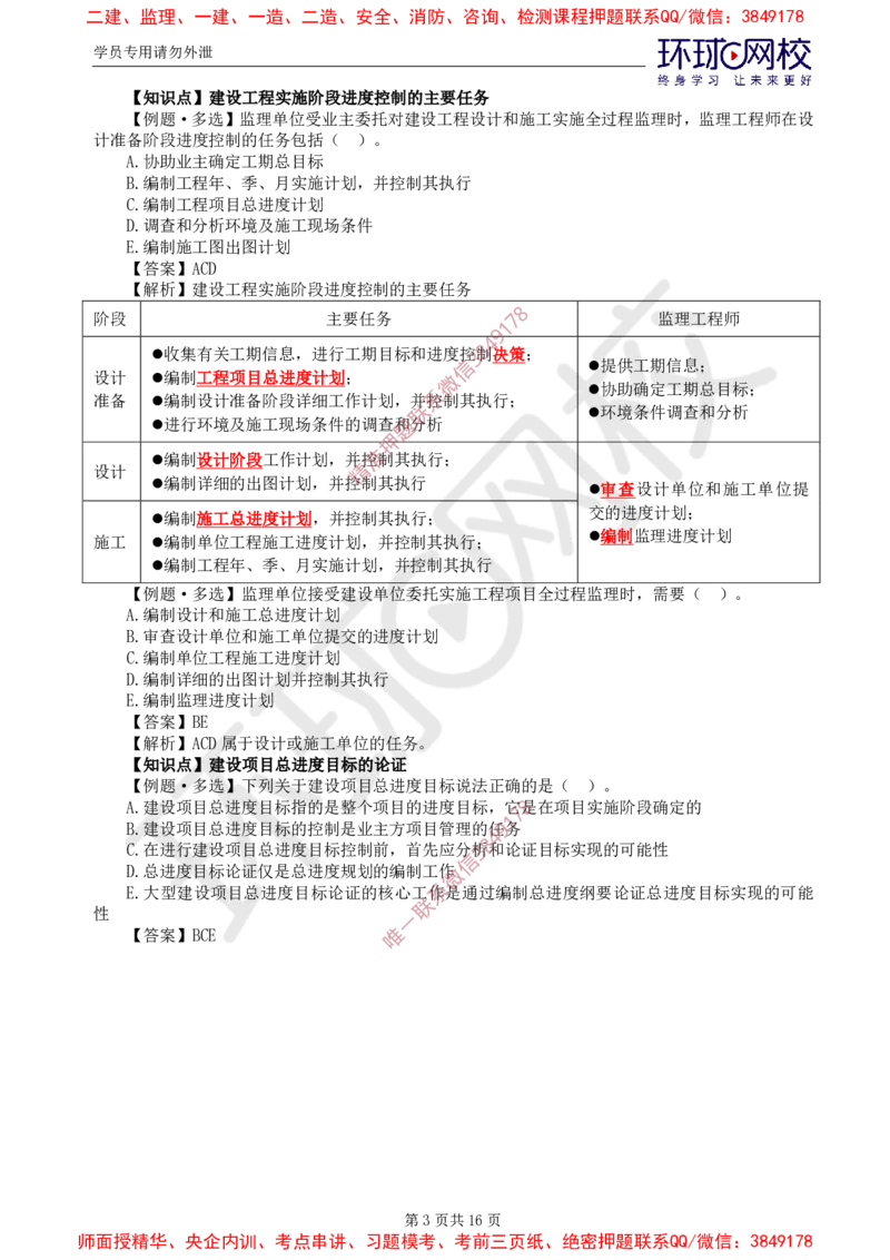 01.进度：精题必练（一）_监理工程师_2025监理工程师_2025年监理工程师SVIP_2025年监理土建控制SVIP_03-习题精析✿实战特训✿模考通关_12-控制《精题必练班》李娜HQ推荐