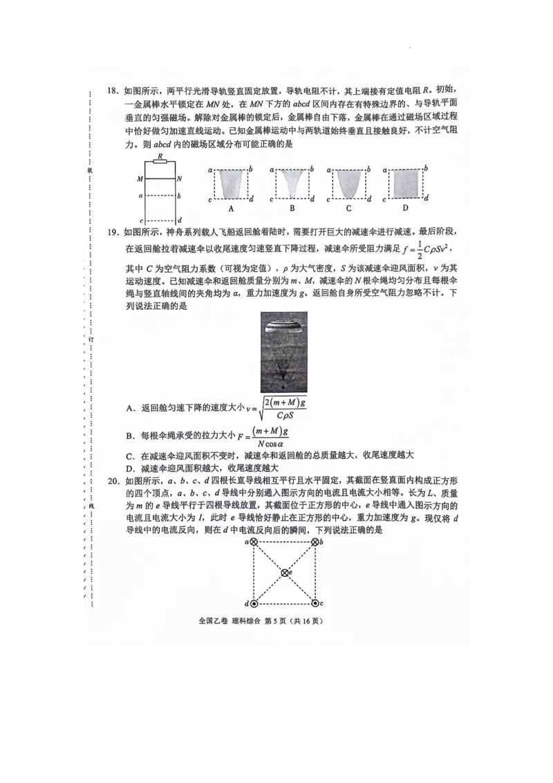2024届高三5月大联考（全国乙卷）理综试题(1)_2024年5月_025月合集_2024届xkw高三5月大联考