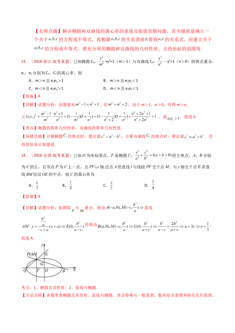 专题18圆锥曲线（椭圆、双曲线、抛物线）小题综合（教师卷）-十年（2015-2024）高考真题数学分项汇编（全国通用）_近10年高考真题汇编（必刷）