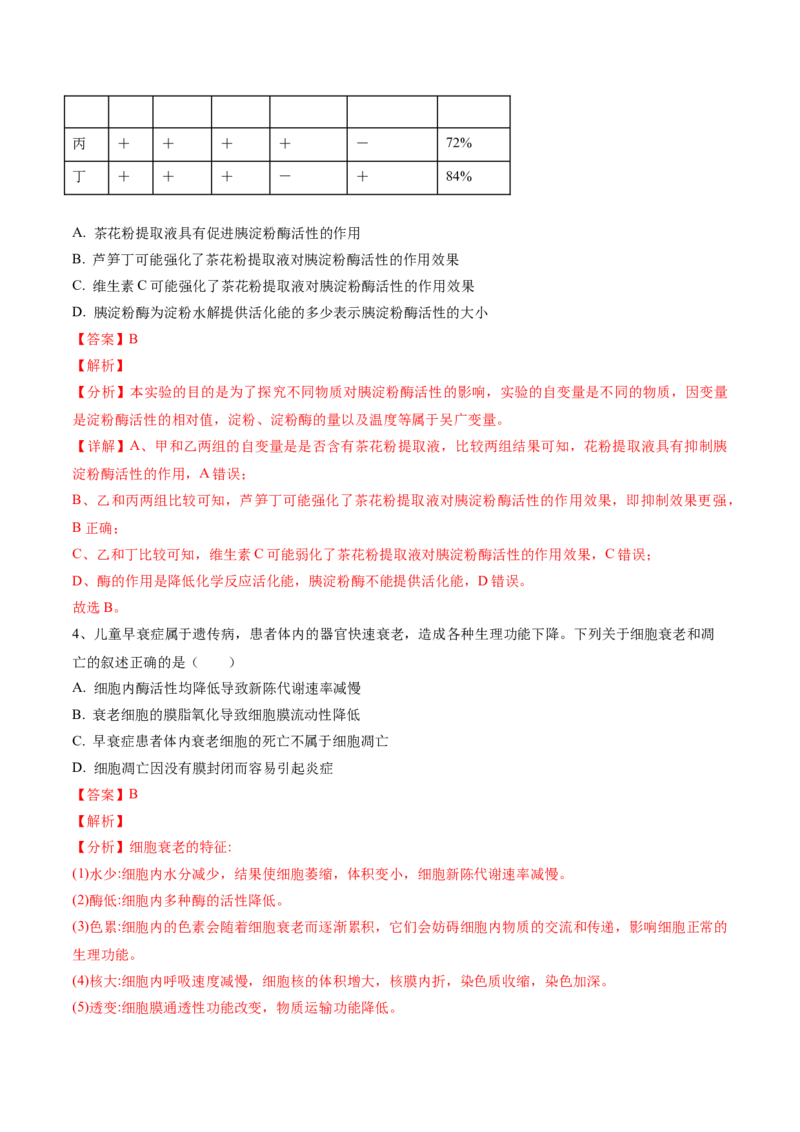 黄金卷01（解析版）-赢在高考&middot;黄金8卷备战2024年高考生物模拟卷（安徽专用）_2024高考押题卷_92024赢在高考全系列_（通用版）2024《赢在高考&middot;黄金预测卷》（九科全）各八套