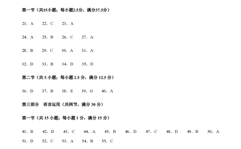 黄金卷05-赢在高考&middot;黄金8卷备战2024年高考英语模拟卷（新高考II卷专用）（参考答案）_2024高考押题卷_92024赢在高考全系列_赢在高考&middot;黄金8卷备战2024年高考英语模拟卷