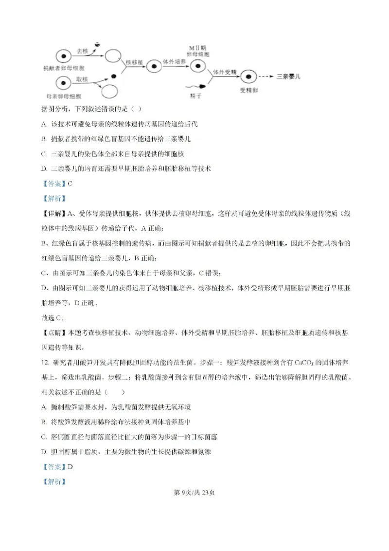 广东省六校2024&mdash;2025学年高三上学期8月联考生物试题(解析版）_8月_2408122025届广东省六校高三八月第一次联考_广东省六校2024&mdash;2025学年高三上学期8月联考生物试题