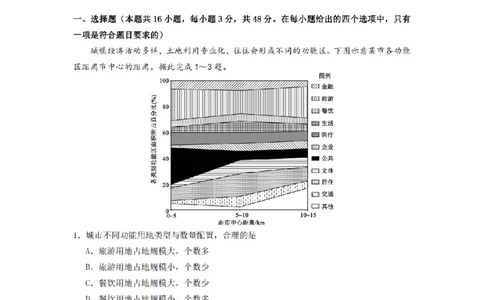 2024届湖南省长沙市雅礼中学高三下学期4月综合测试-地理试题+答案(1)_2024年4月_024月合集_2024届湖南省长沙市雅礼中学高三4月综合测试