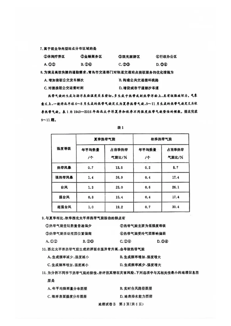 广东省2025届广州市高三年级上学期阶段性训练暨8月摸底考试(市调研考）地理试卷_8月_240822广东省广州市2025届高三年级上学期8月摸底考试(市调研考）
