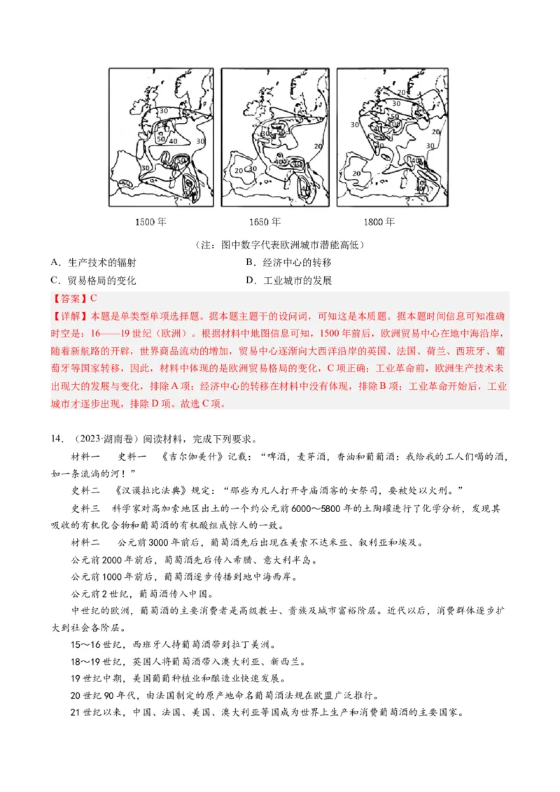 专题15选择性必修内容（解析卷）_近10年高考真题汇编（必刷）_十年（2014-2024）高考历史真题分项汇编（全国通用）_2023年高考真题和模拟题历史分项汇编（全国通用）