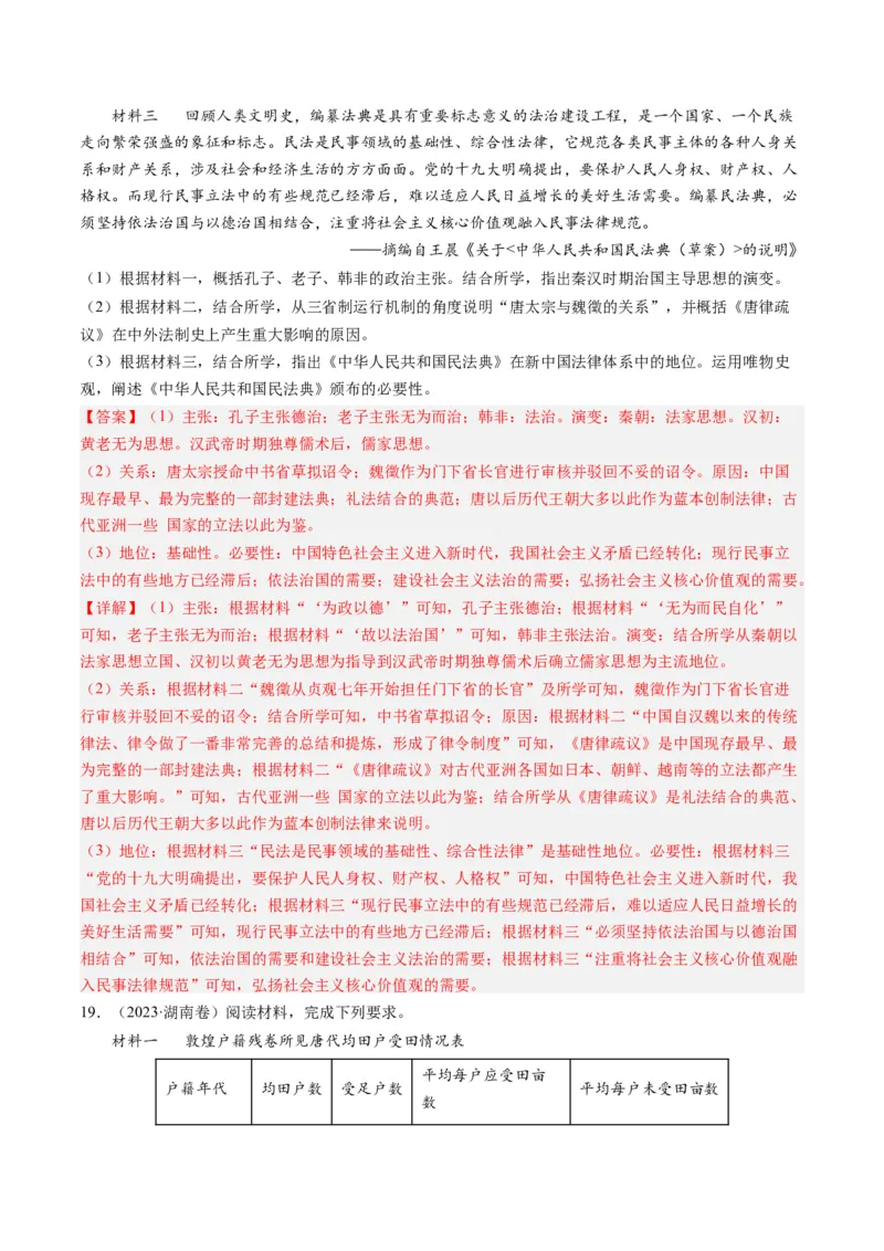 专题15选择性必修内容（解析卷）_近10年高考真题汇编（必刷）_十年（2014-2024）高考历史真题分项汇编（全国通用）_2023年高考真题和模拟题历史分项汇编（全国通用）