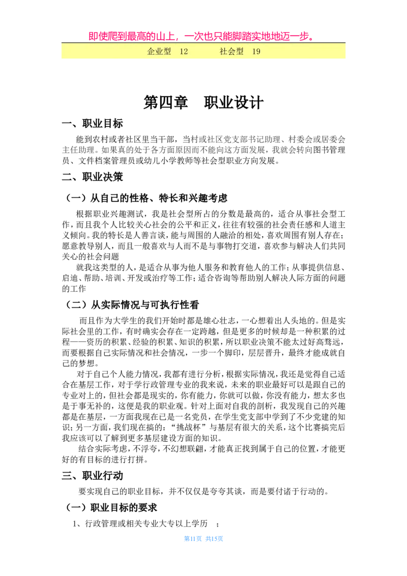 职业生涯规划书(作业)_E6-职业规划_06公共管理专业