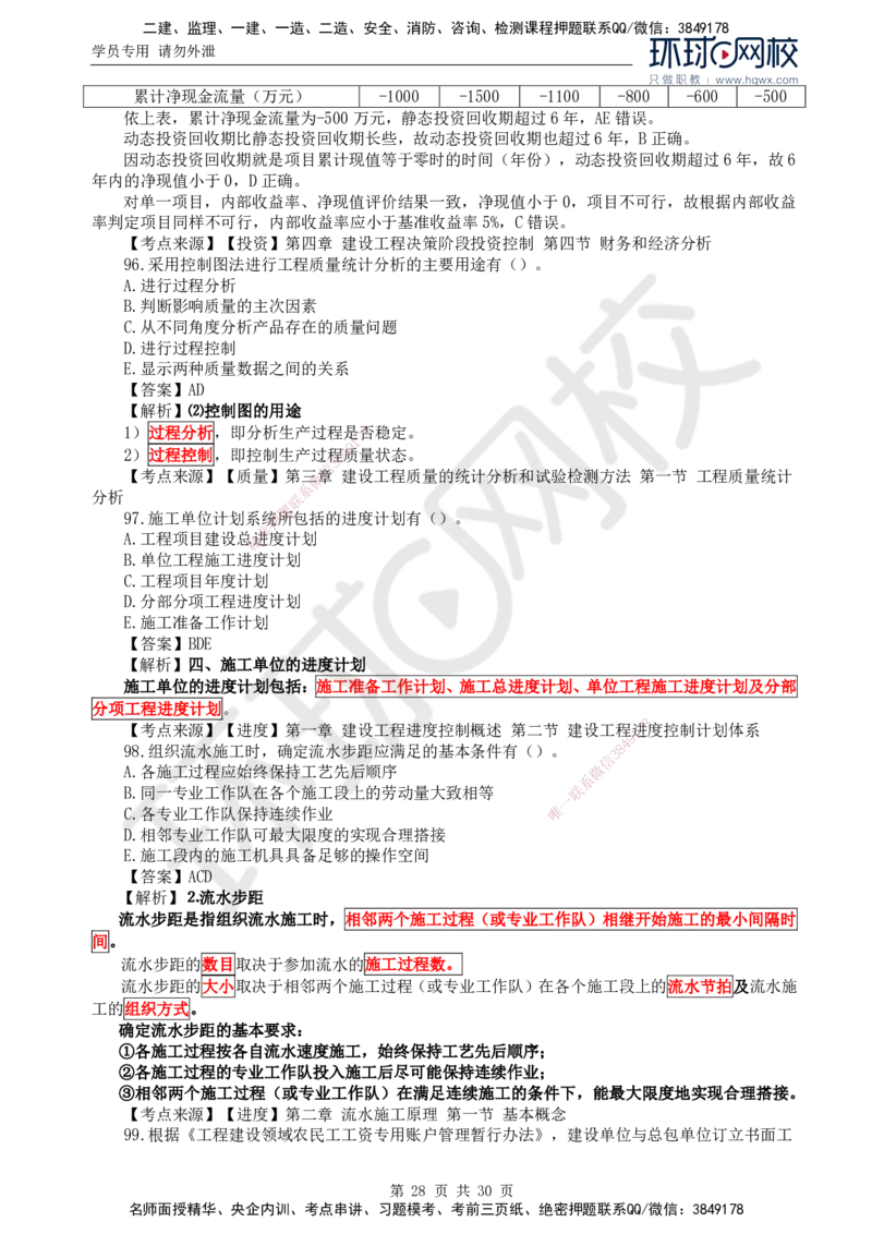 2024真题解析_监理工程师_2025监理工程师_2025年监理工程师SVIP_2025年监理土建控制SVIP_03-习题精析✿实战特训✿模考通关_17-控制《真题解析班》孙玉保HQ_2024真题班