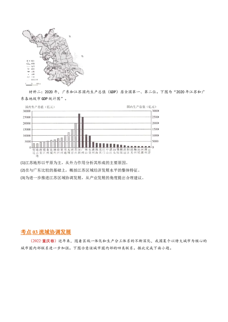专题15区域联系和区域协调发展-十年（2014-2023）高考地理真题分项汇编（学生）_近10年高考真题汇编（必刷）_十年（2014-2024）高考地理真题分项汇编（全国通用）