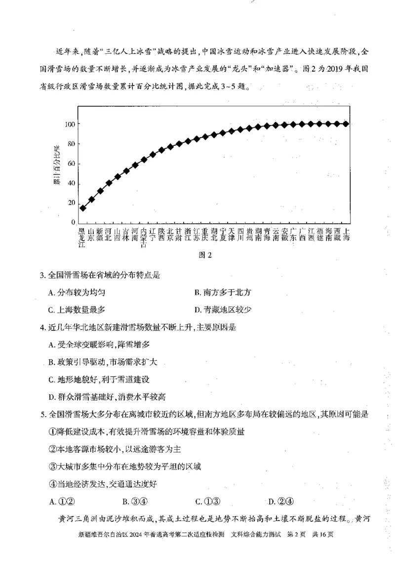 2024新疆二模文综试题_2024年4月_01按日期_14号_2024届新疆维吾尔自治区高三第二次适应性检测_新疆维吾尔自治区2024届高三第二次适应性检测文综