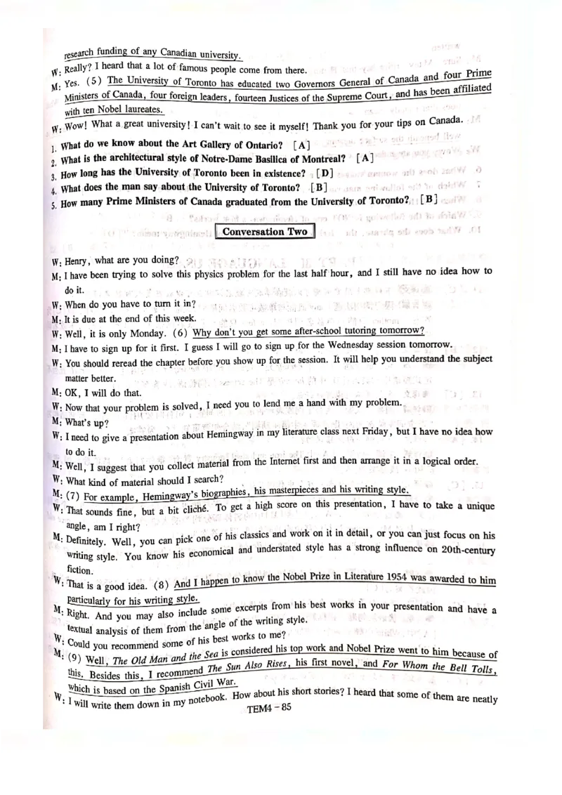 预测答案解析第四套_2025专四专八真题及备考资料_2009-2024专四真题+备考资料_专四预测押题卷13+5套_专四预测押题卷5套（附听力及解析）_答案解析