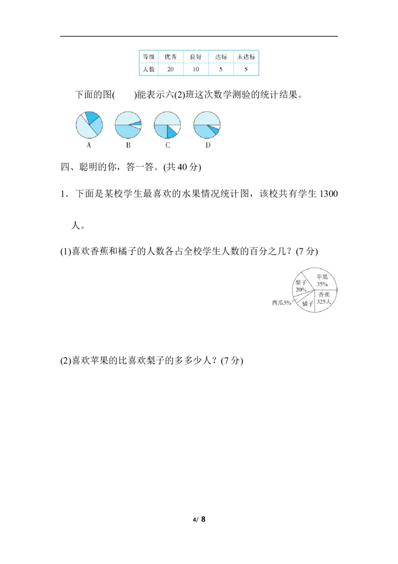 12.扇形统计图_小学1-6年级全部试卷_数学_六年级_3-11-3、小学六年级数学上册_3-11-3-2、练习题、作业、试题、试卷_人教版_专项提升卷