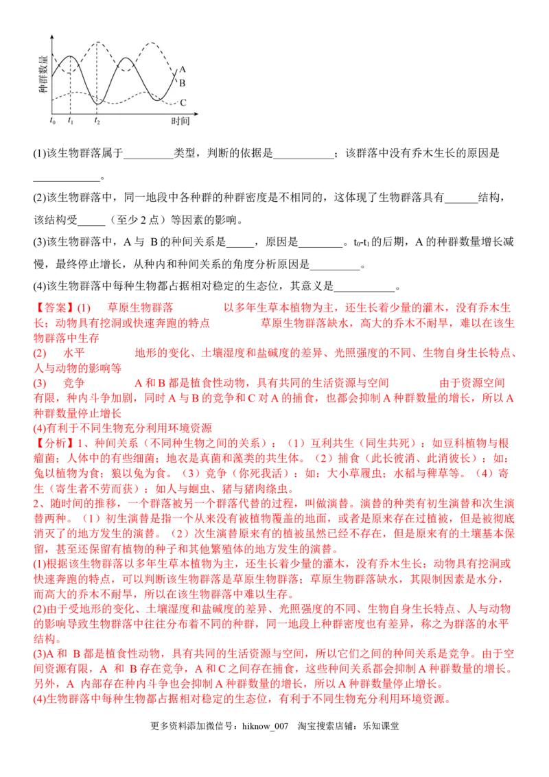 2.2群落的主要类型（解析版）_E015高中全科试卷_生物试题_选修2_2.同步练习_1.课后培优练2023年_2.2+群落的主要类型-2022-2023学年高二生物课后培优分级练（人教版2019选择性必修2）