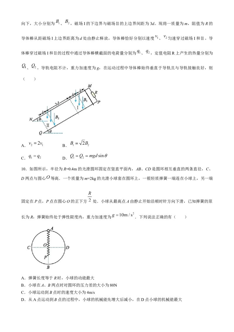 2024届湖北省宜荆荆高三下学期五月高考适应性考试物理试题Word版含解析(1)_2024年5月_025月合集_2024届湖北省宜荆荆高三下学期五月高考适应性考试