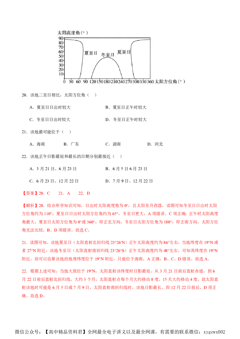 黄金卷01（全国卷老教材）-赢在高考&middot;黄金8卷备战2024年高考地理模拟卷（全国卷专用）（解析版）_2024高考押题卷_92024赢在高考全系列_806