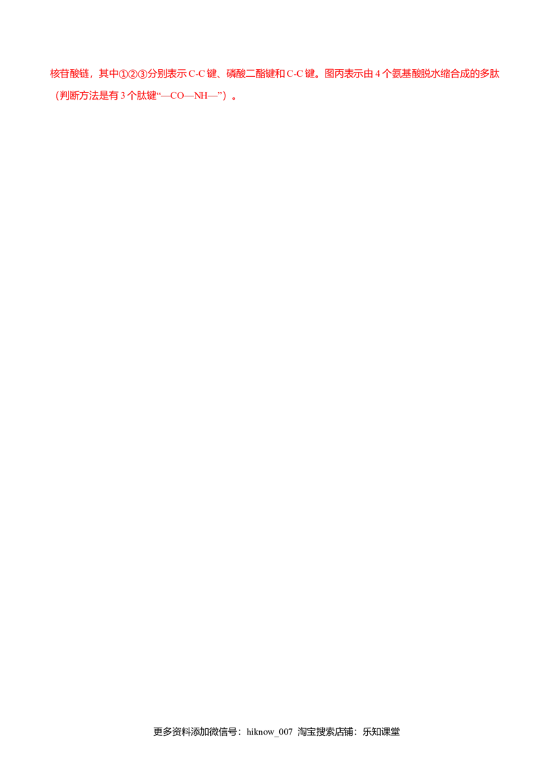 2.5核酸是遗传信息的携带者-高一生物课后培优练（人教版2019必修1）（解析版）_E015高中全科试卷_生物试题_必修1_2.同步练习_3.同步练习（第三套）