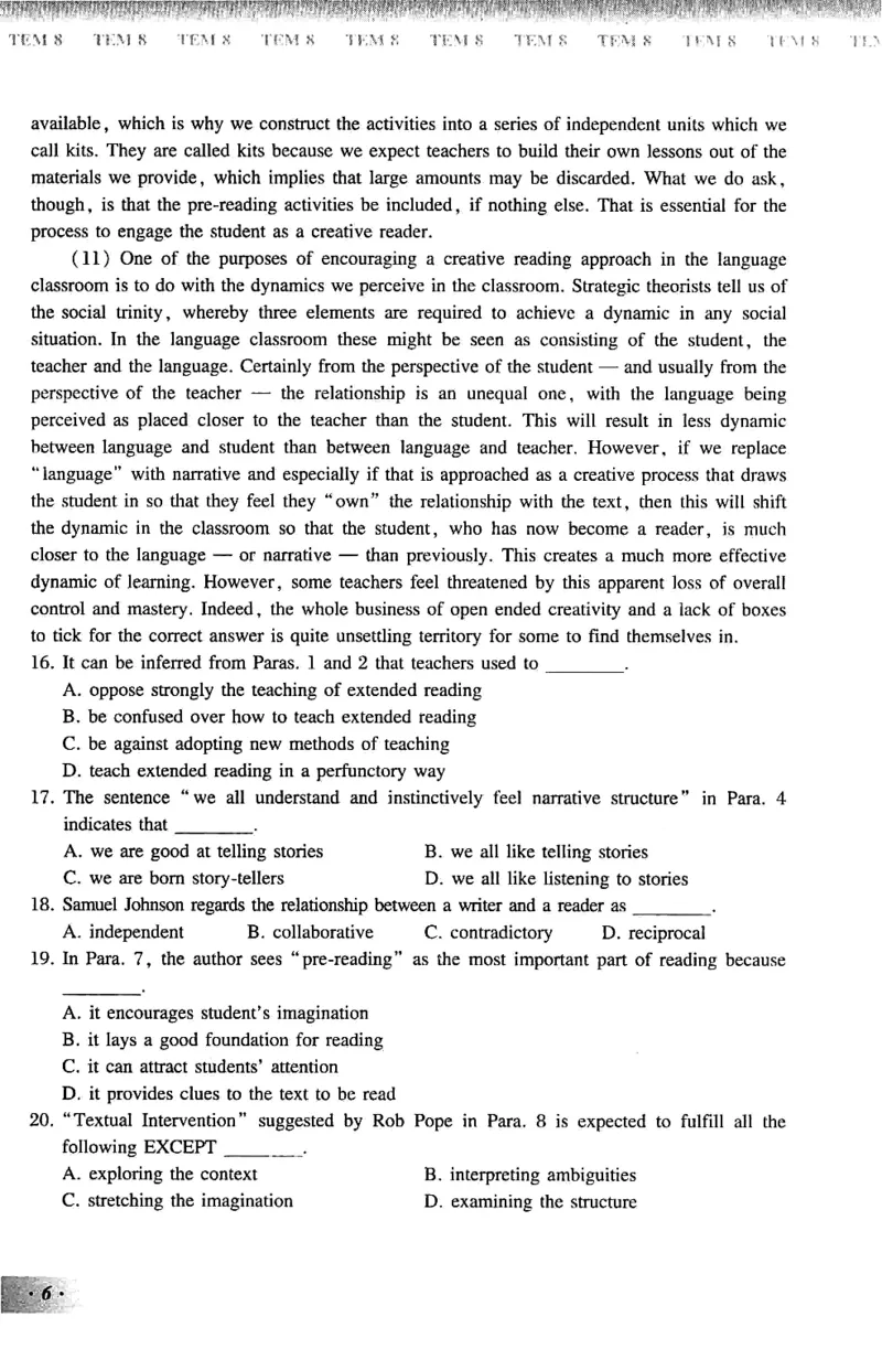 英语专业八级考试模拟试题集_2025专四专八真题及备考资料_2025专八备考资料_2025专八预测押题卷_2024专八模拟试题集