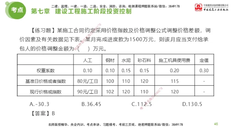 11节监理工程师目标控制金题解析-投资控制5（02.23）_监理工程师_2025监理工程师_2025年监理工程师SVIP_2025年监理土建控制SVIP_03-习题精析✿实战特训✿模考通关_讲义