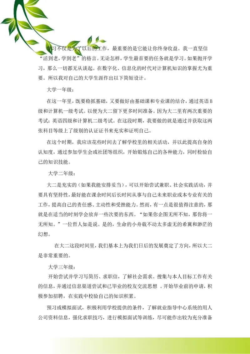 软件技术职业生涯规划_E6-职业规划_47IT、软件技术专业