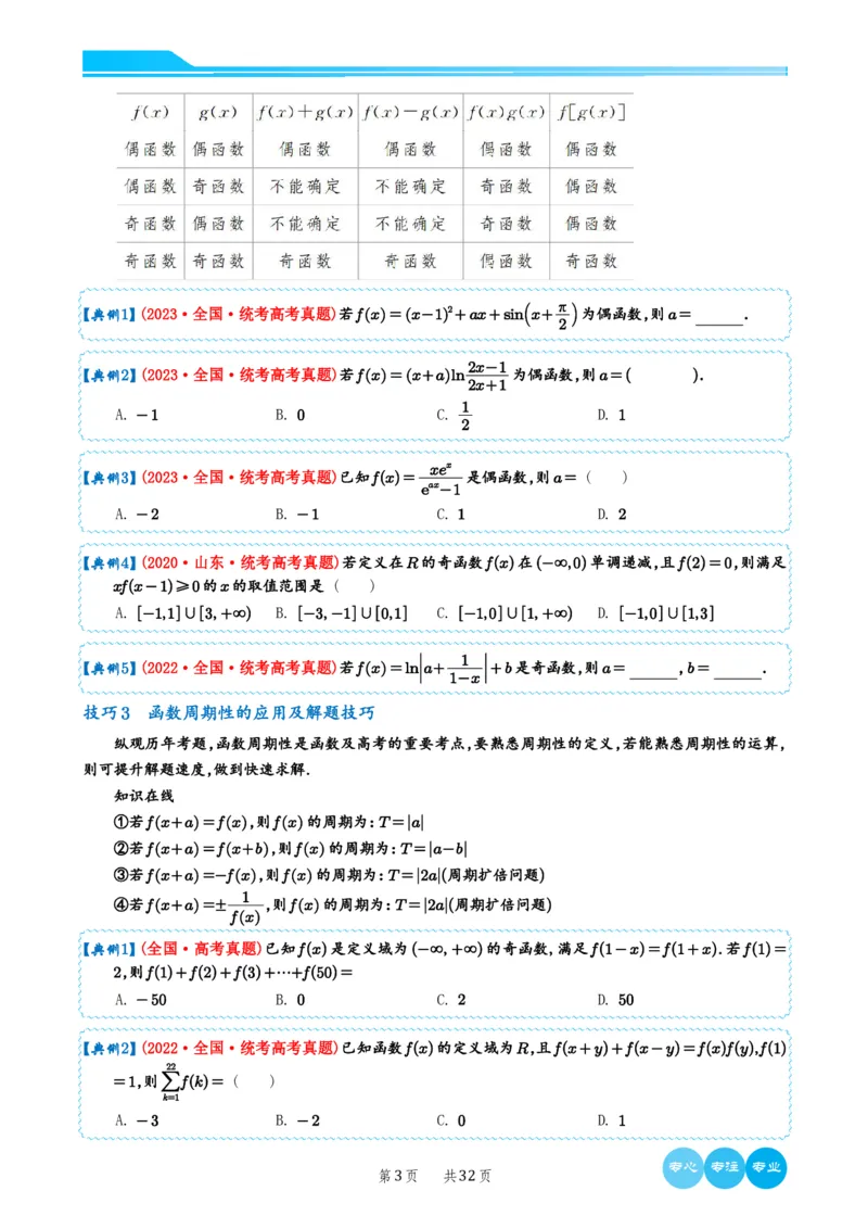 2024选填压轴解题技巧（学生版）(1)_2024年4月_01按日期_6号_2024届新结构高考数学合集_新高考19题（九省联考模式）数学合集140套_2024年新高考选填压轴解题技巧