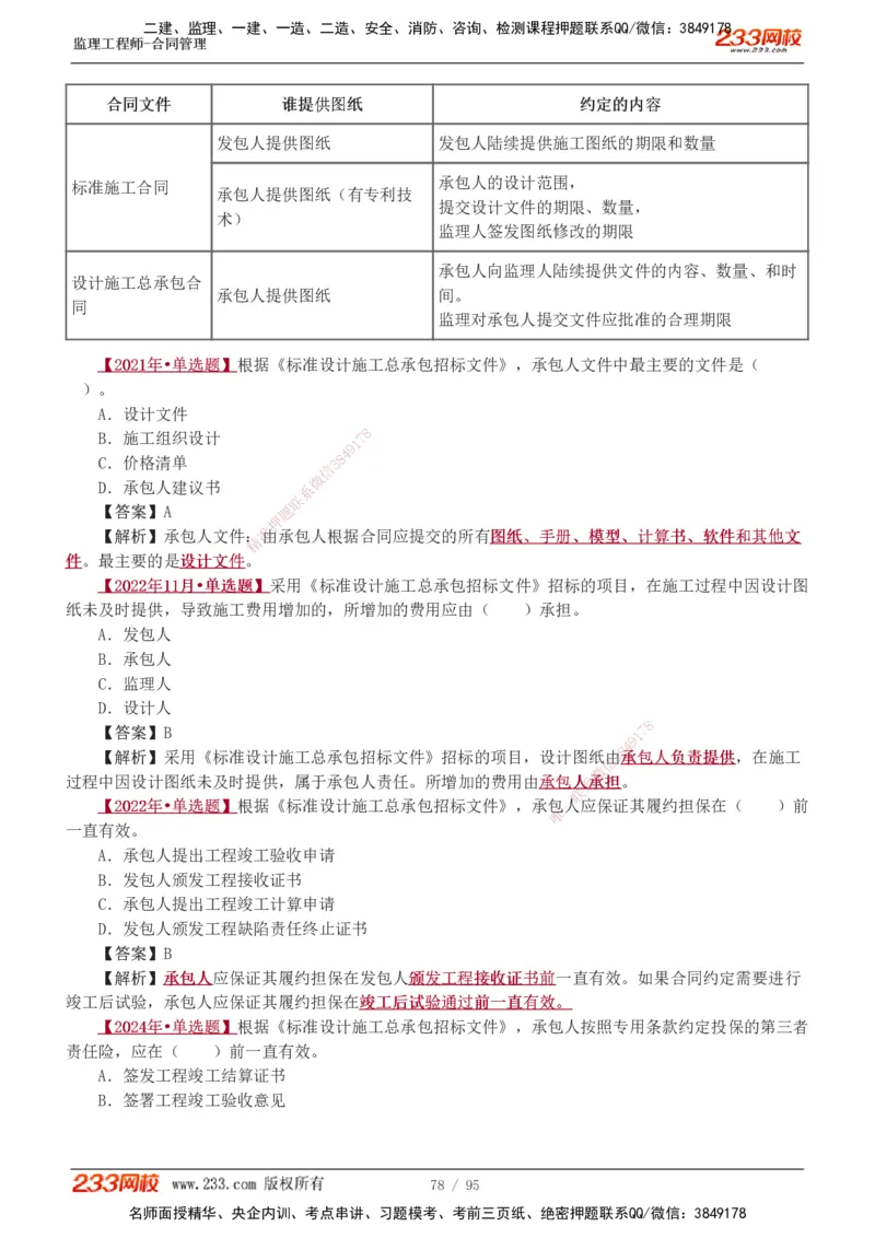 1-8_监理工程师_2025监理工程师_2025年监理工程师SVIP_2025年监理合同管理SVIP_03-习题精析✿实战特训✿模考通关_11-合同《习题解析班》唐忍233_讲义