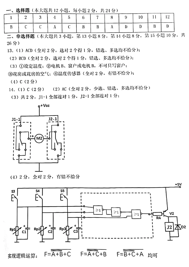 技术答案_6月_240630浙江省台州市2023-2024学年高二下学期6月期末试题