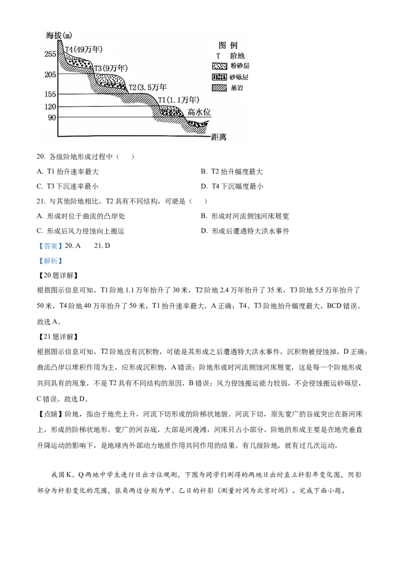 2024年1月浙江省高考地理真题Word版含解析_2024年3月_013月合集_2024年1月浙江省普通高校招生考试_2024年1月浙江省普通高校招生考试地理