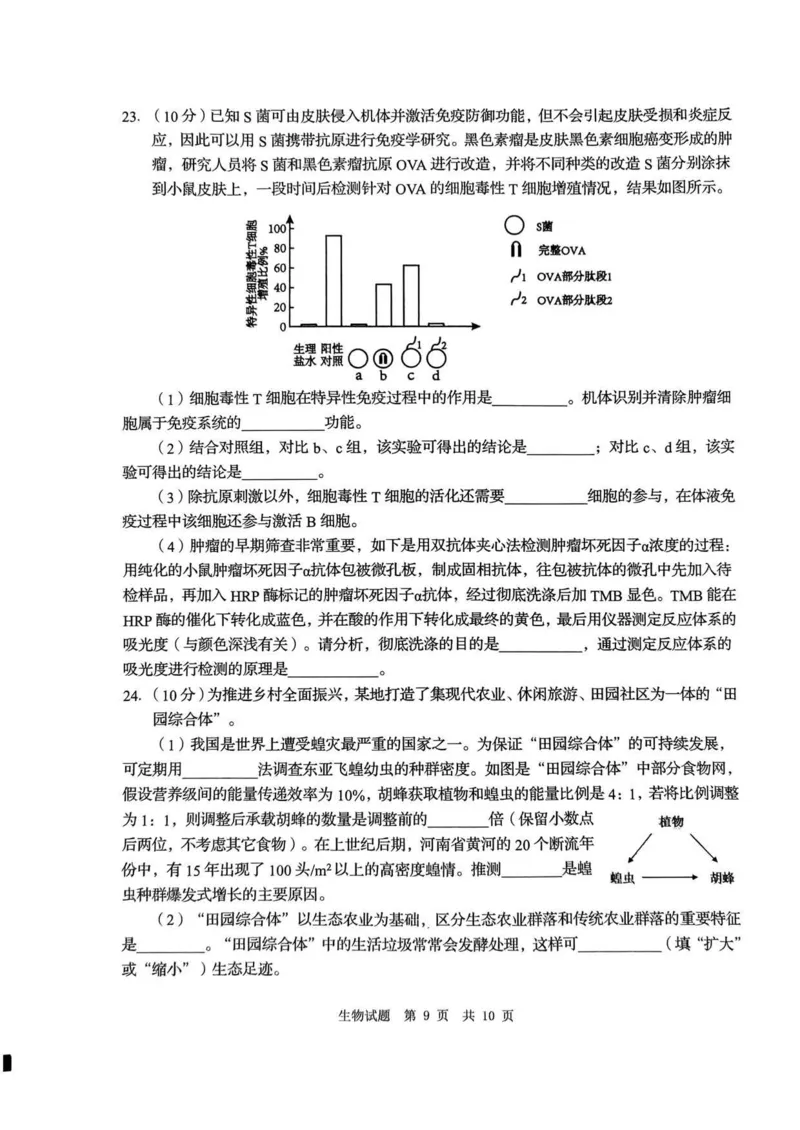 24青岛二模+枣庄三调生物试题_2024年5月_01按日期_10号_2024届山东省青岛市枣庄市高三下学期5月适应性考试_2024届山东省青岛市高三下学期第二次模拟考试生物
