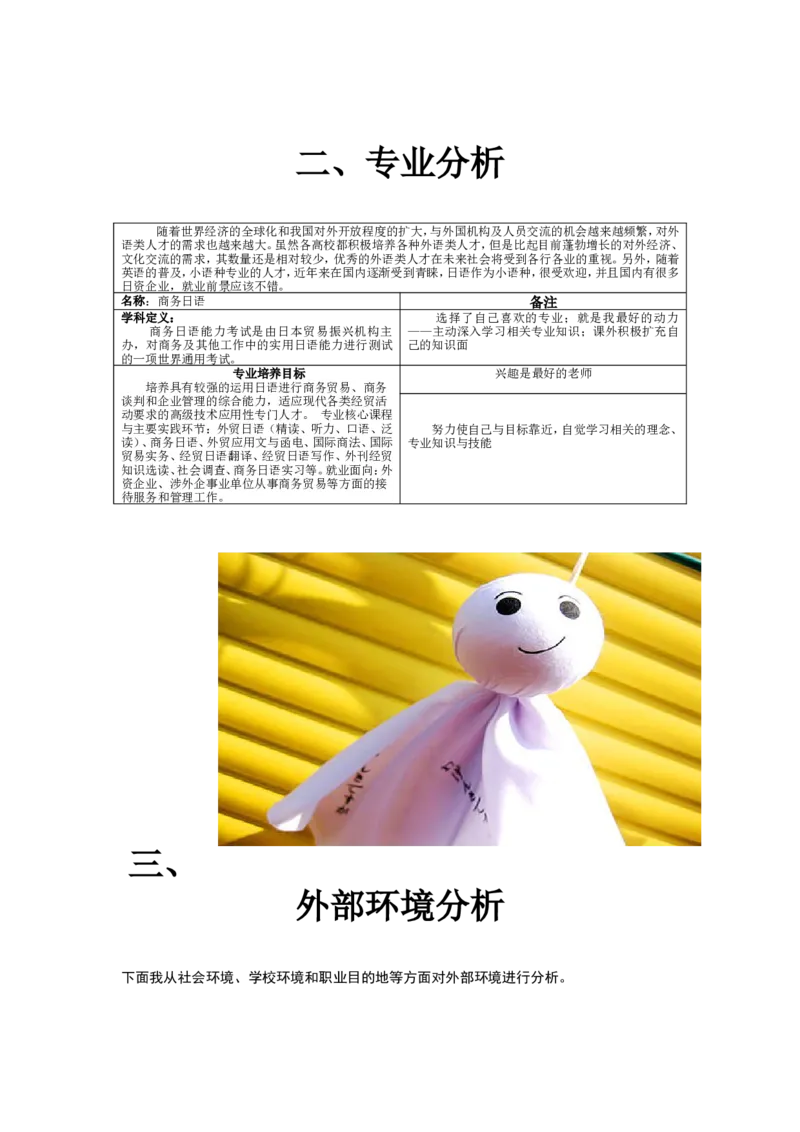 日语专业职业生涯规划_E6-职业规划_05日语专业