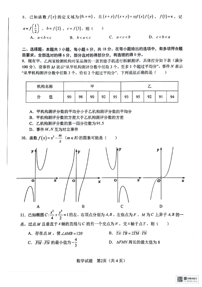 2024年合肥市高三第一次教学质量监测数学试题_2024年3月_013月合集_2024届安徽省合肥市高三第一次教学质量检查_安徽省合肥市2024届高三第一次教学质量检查数学