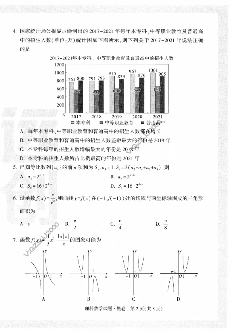 黑白卷试卷-2023年《腾远高考黑白卷》数学（理）_2023高考押题卷_腾远黑白卷（官方只发售理科及新高考版本）_理科版_2023年《腾远高考黑白卷》理科数学（全国卷）