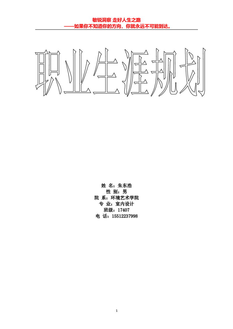 环艺职业生涯规划书_E6-职业规划_12艺术设计专业