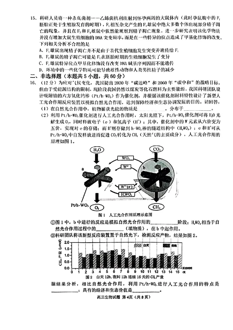 2024届福建省泉州市普通高中毕业班质量监测（三）生物含(1)_2024年3月_013月合集_2024届福建省泉州市普通高中毕业班质量监测三